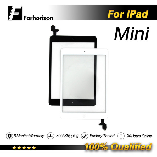 100% Quality For iPad Mini 1 2 Touch Screen Glass Panel with Digitizer Black and White & Free DHL Shipping