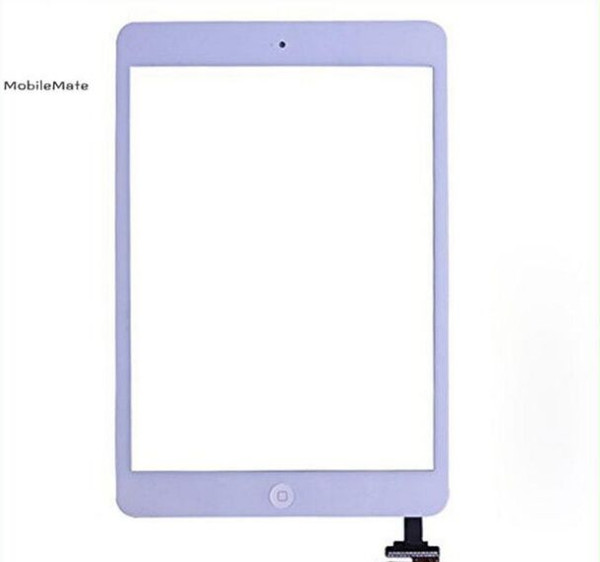 fre shipping 100% new Touch Screen Glass Panel with Digitizer with ic Connector Buttons for iPad Mini 1 2