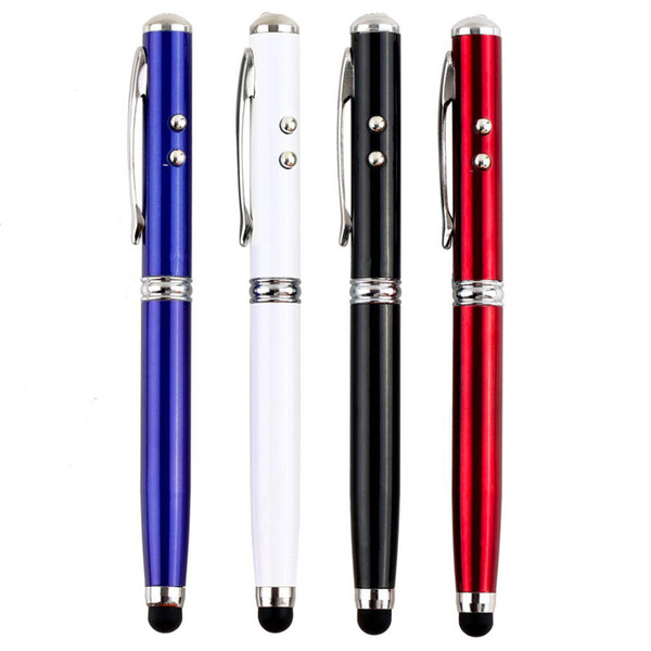 1pcs Durable 4 in 1 Laser Pointer LED Torch Touch Screen Stylus Ball Pen for iPhone Wholesale