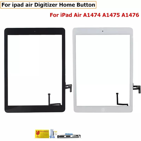 New Front Glass For iPad 2 3 4 5 Air Mini 1 23 Touch Screen Digitizer Flex Cable Home Button Assembly With Adhesive