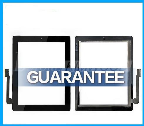 50PCS Touch Screen Glass Panel with Digitizer Buttons Adhesive for iPad 2 3 4 Black and White