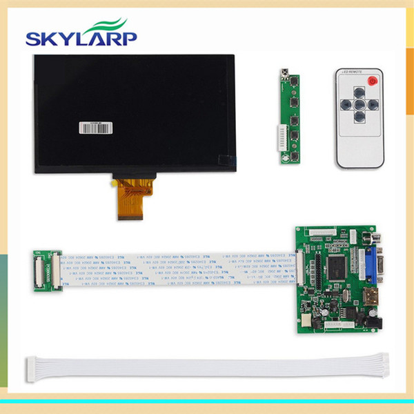 Wholesale- skylarpu 1024*600 IPS Screen Display LCD TFT Monitor EJ070NA-01J with Remote Driver Control Board 2AV HDMI VGA for Raspberry Pi