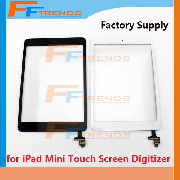 for iPad Mini 1 2 Touch Screen Digitizer with Home Button & Adhesive and IC Replacement Repair Parts High Quality Black White Factory Supply