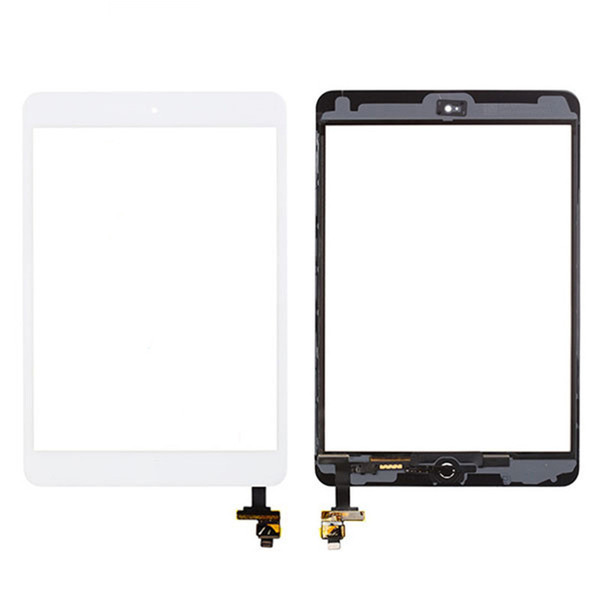 High quality Touch Screen For iPad mini 1 mini 2 Digitizer Glasss Panel+IC Chip+Home Button+Adhesive+Camera Bracket DHL Free