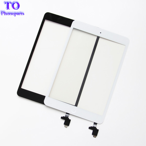 For iPad mini 1 mini 2 Touch Screen Panel Digitizer Glass Panel Lens Sensor Repair + IC +Home Button Flex free shipping