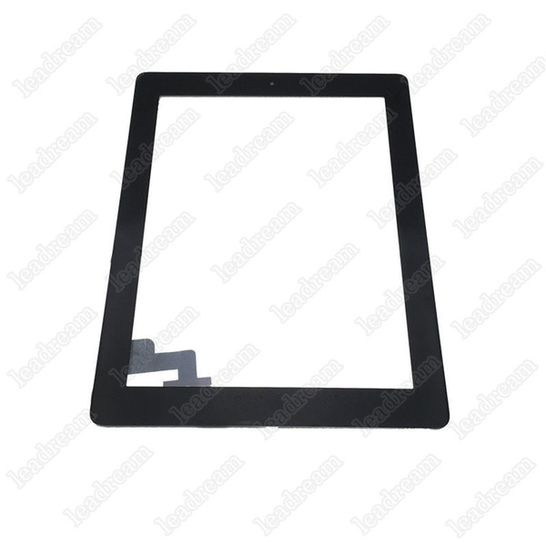 50PCS Touch Screen Glass Panel With Digitizer For iPad 2 3 4 With Home Button And Adhesive Assembly Free Shipping