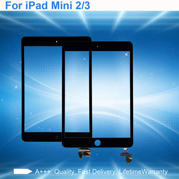 A+++ Quality for iPad Mini 2 3 Touch Screen Digitizer Assembly Black and White with Adhensive and Home Button Pre-attched