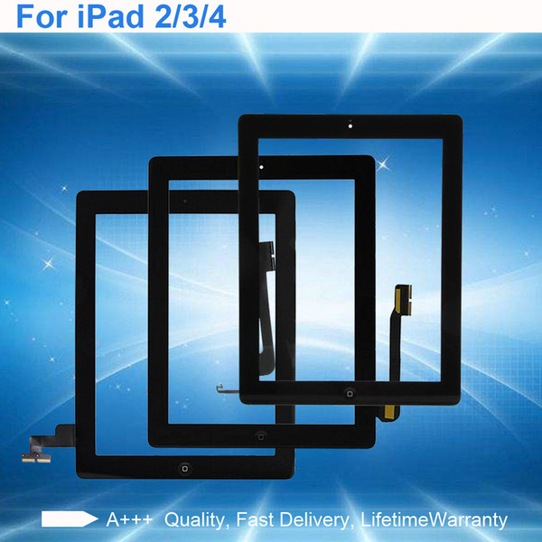 A+++ Quality for iPad 2 3 4th Black and White Touch Screen Digitizer Assembly with Adhensive and Home Button Pre-attched