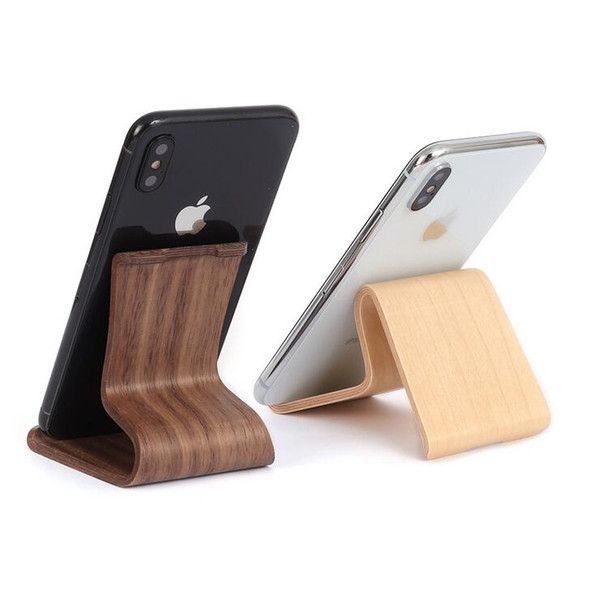 Wooden Bamboo Mobile Phone Stand Holder - Universal Cellphones Desk Table Stands Rack - Wooden Phone Holder 2 Colors