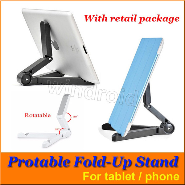 360 Degree Rotating Foldable Adjustable Angle Tablet BracketFolding Cell Phone Tablet PC Stand Holder Folding Lazy Support For iPad Iphone 7