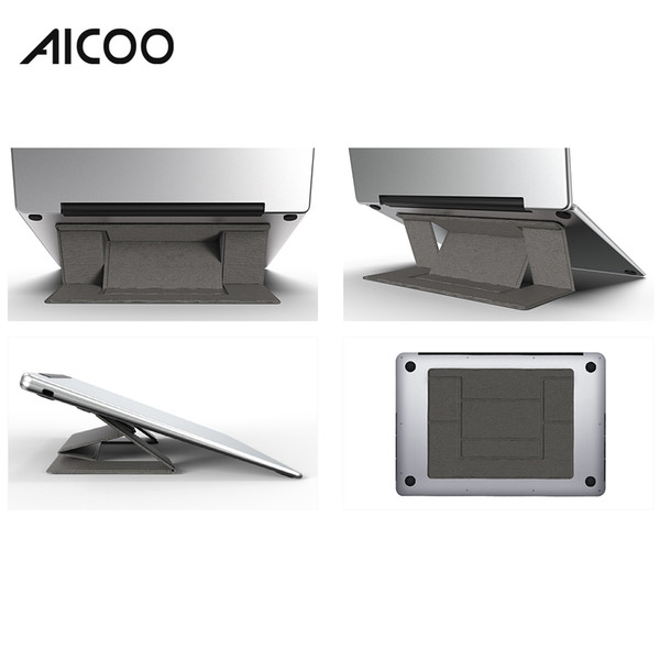 Aicoo 2019 Universal Invisible Laptop Stand Adjustable Folding Holder Seamlessly Mount for Notebook Macbook Pro Desktop OPP