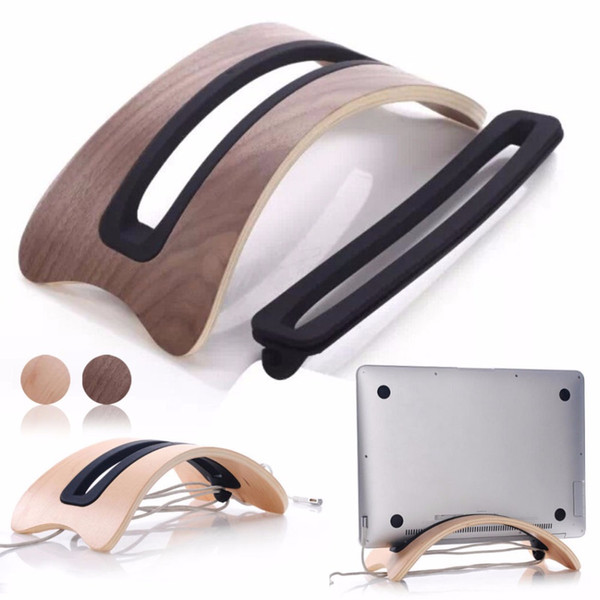 High-Quality Natural Wood Lightweight Wooden Laptop Stand Holder Wood Support for MacBook Air iPad Notebook Computer