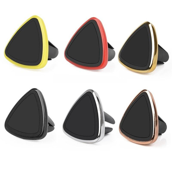 New Creative Triangle Vehicle Air Vent Reinforced Magnetic Bracket Car Mount Phone Holder Safety Driving Convenient Multi Color 3 45cs aa