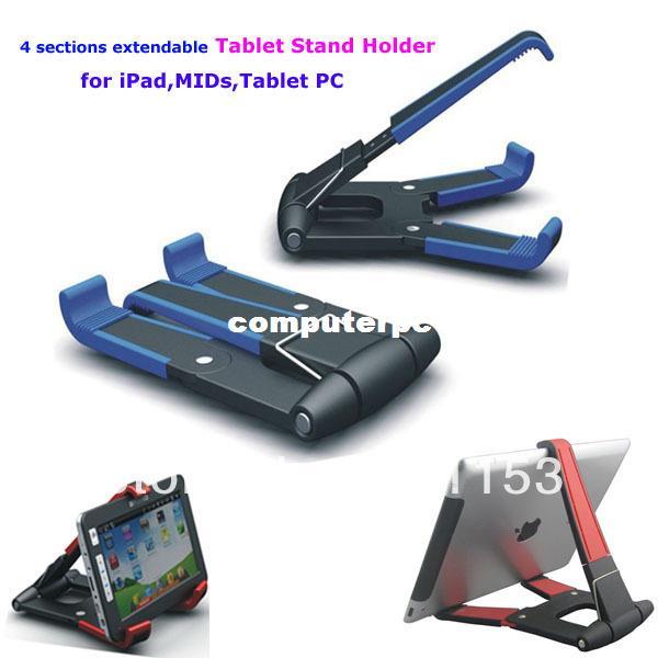 Good quality Table Tablet Holder 4 sections extendable Tablet PC Stand Holder for iPad/MIDs Clamp Holder with 5 colors option