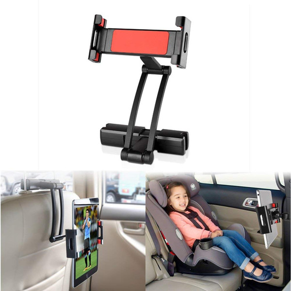 Tablet Holder Car Back Seat Headrest Mount Stand, Aluminum Alloy Long Arm Height/Angle Adjustable Tablet/Mobile Phone Car Holder