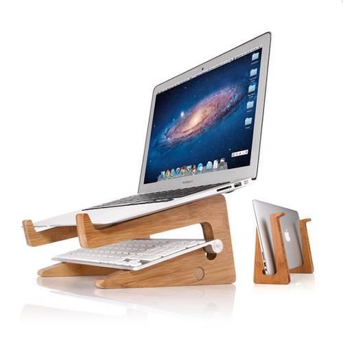 Notebook table and stand Wood Slanted and Vertical Mount Adjustable Macbook Stand Holder Cradle for Laptops Laptop accessory