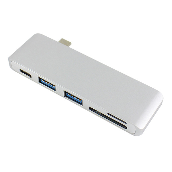 F23835/38 USB-C 3.1 Multi-port Hub Adapter with 2 Ports USB 3.0 Type-C Hub Splitter PD SD/TF Card Reader for Macbook Pro Air Upgrade