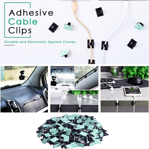 Adhesive Car Cable Clips Cable Winder Drop Wire Tie Fixer Holder Organizer Management Desk Wall Cord Clamps