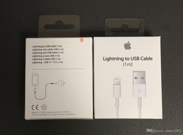 Original oem quality With Original Retail Box USB Data Sync Charger 1m Cable For Samsung HTC iPhone X 9 8 7 6 plus with print serial braided