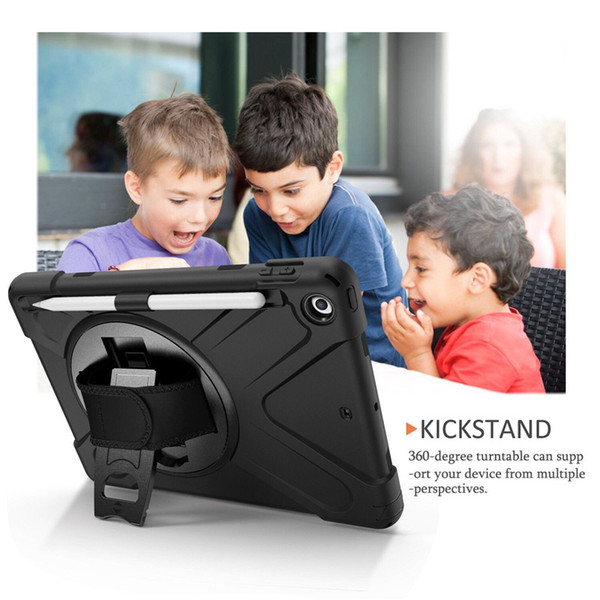 Hybrid Shockproof Armor Holder with Shoulder Belt and Hand Strap for Ipad mini 1/2/3/4 Protect shell cases have Pen slot