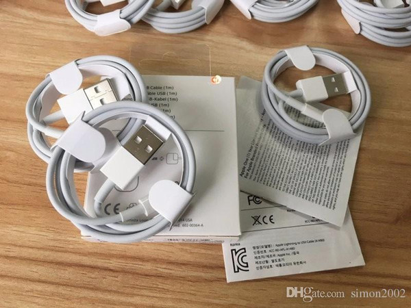 With Original Retail Package Box For A+++++ Original OEM Quality 1m USB Data Sync Chargers Cables with braided for iPhone X 9 8 7 6 5