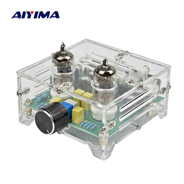 AIYIMA Fever 6J1 Tube Amplifier Preamp Board Hifi Dual Channel Class A Volume Control Tone Preamplifier Board With Crystal Case