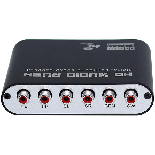 Digital to Analog AC3 Optical to Stereo Surround HD 5.1 Audio Decoder 2 SPDIF Ports HD Audio Rush for Players/DVD/XBOX360