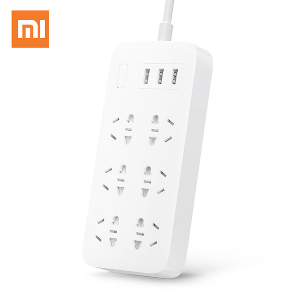 Original Xiaomi Mi Power Socket Strip With 3 USB 2A Fast Charging Extension Plug 6 Standard Socket Adapter 1.8m Mijia