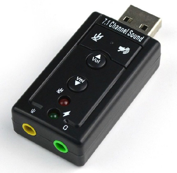 USB Audio 7.1 Channel USB 3D External Audio Sound Card Adapter For Laptop PC Drive free Plug and Play