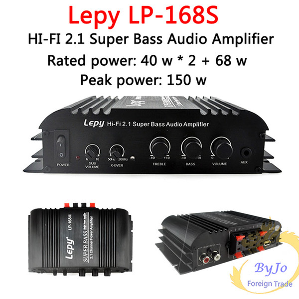 lepy LP-168S Mini HiFi 12V 40W x2+ 68W RMS output power amplifier 2.1CH Car Auto Home Audio Stereo Bass Speaker+ Power Adapter