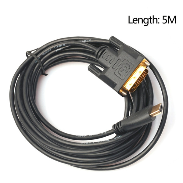 Freeshipping High Quality 1M/1.8M/3M/5M Gold Plated HDMI To DVI 24 Cable Adapter Male To Male Adapter Converter Black