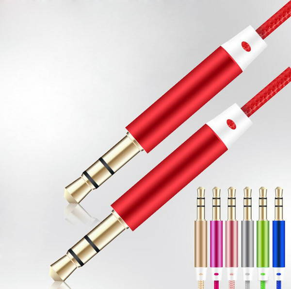 Audio Auxiliary Nylon Cable 3.5mm to 3.5mm Aux Extended Colorful Car Cable For Android Top Quality