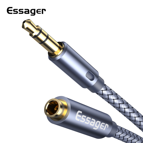 Essager Aux Cable Jack 3.5 mm Audio Extension Cable for Headphone 3.5 Jack Splitter Speaker Cable For Headphone Extender Cord