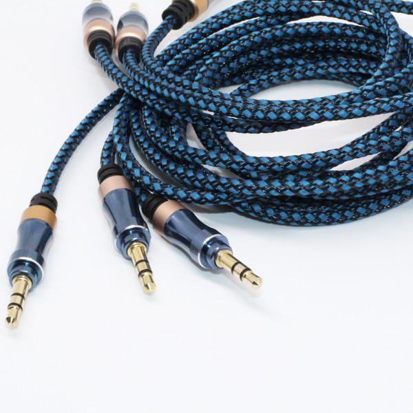 Braided Audio Auxiliary Cable 1m 3.5mm Male to Male Wave AUX Extension Stereo Car Nylon Cord Jack For Samsung phone PC MP3 Headphone Speake