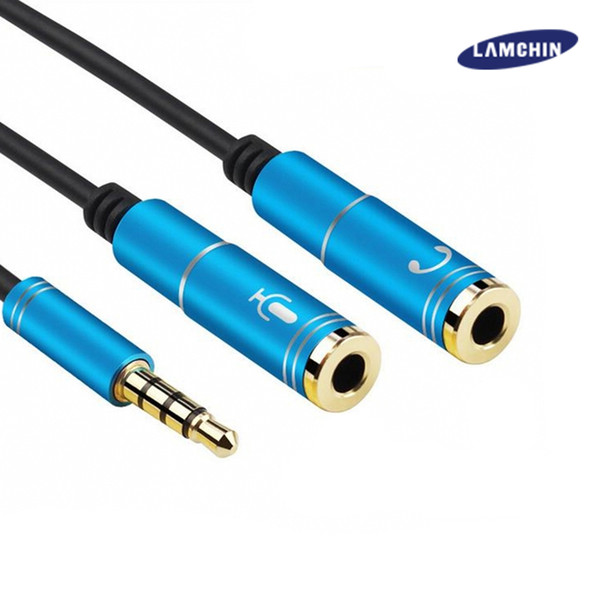 2 in 1 3.5mm Audio Jack to Earphone and Microphone Stereo Cable Male to Female Audio Splitter Adapter Connecter