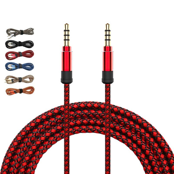 1.5M 3M Jack 3.5mm Audio Cable Nylon Braid 3.5mm Car AUX Cable Headphone Extension Code for Phone MP3 Car Speaker