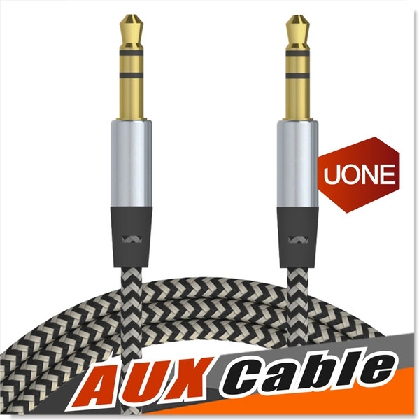 Car Audio AUX Extention Cable Nylon Braided 3ft 1M wired Auxiliary Stereo Jack 3.5mm Male Lead for Apple and Andrio Mobile Phone Speaker