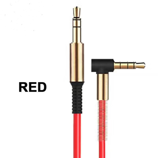 2018 1Pc Aluminum Alloy Car Aux Cables 3.5mm Male to Male Right Angle Car Auxiliary Audio Cable Cord For Phone MP3 Car Stereo cab273