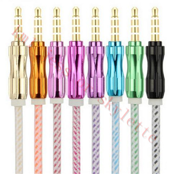 New 1.5m 5FT Aux Cable Braided AUX Audio Cable Male to Male Stereo Car Extension Audio Auxiliary Cable For MP3 iphone6S Samsung S7