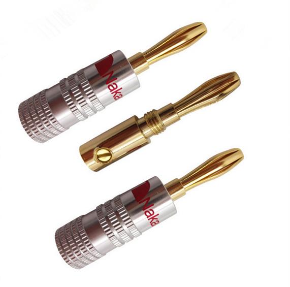 1000X New Arrive Nakamichi 24K Gold Speaker Banana Plugs Connector By DHL