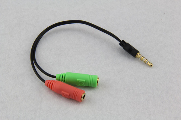 19cm 1 Female to 2 male branch audio AUX Cable for Mobile phone earphone 300ps/lot