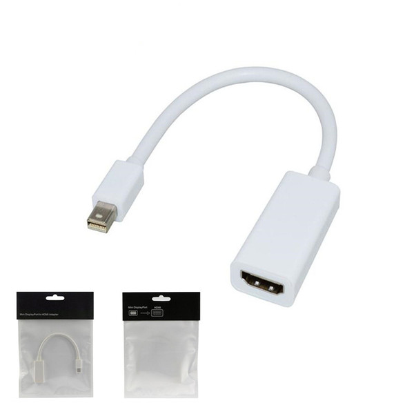 Free shipping High Quality Thunderbolt Mini DisplayPort Display Port DP to HDMI Adapter Cable For Apple Mac Macbook Pro Air