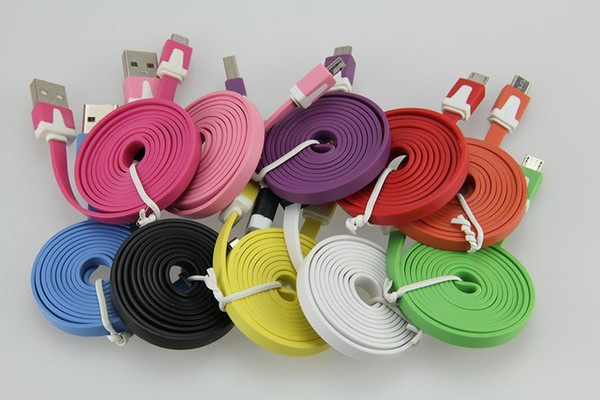 free shipping New Arrival colorful flat noodle usb sync charger/data cable for iphone 4 4s 3gs for ipad 2 3 300pcs/lot