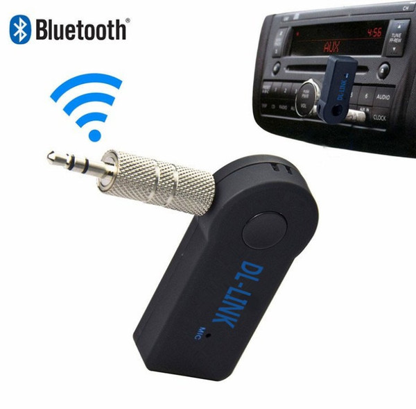 Wireless Car Bluetooth Receiver HandsFree Music 3.5mm AUX Audio Stereo Music with Mic free shipping with Retail Packaging