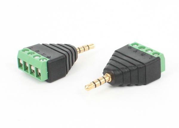 20pcs/lot NEW 3.5mm 4 Pole Stereo TRRS Audio Video Male to 4 Screw Terminal Female Headphone Balum Converter Adapter