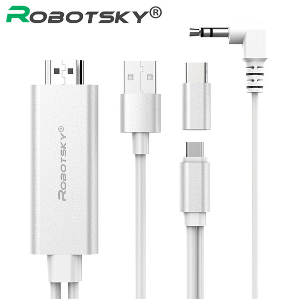 2 In 1 Type C and Micro USB To HDTV TV HDMI Adapter Digital AV Cable For Samsung Xiaomi Android Phone with Audio USB Cable