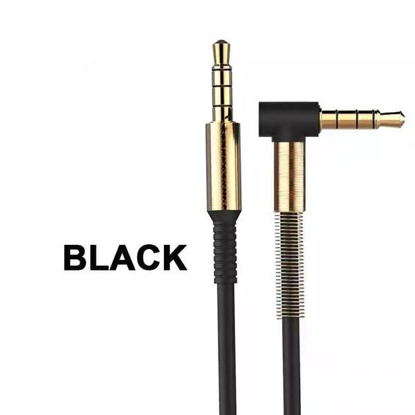 2018 1Pc Aluminum Alloy Car Aux Cables 3.5mm Male to Male Right Angle Car Auxiliary Audio Cable Cord For Phone MP3 Car Stereo cab273