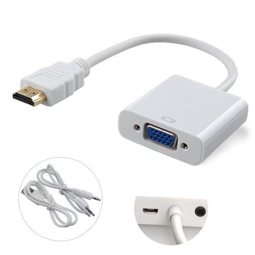 hotHDMI VGA hembra adaptador Digital a bacico USB convertidor DE Audio 3,5mm Cable Audio power supply Audio para Xbox 360 PS4 PC portatil TV