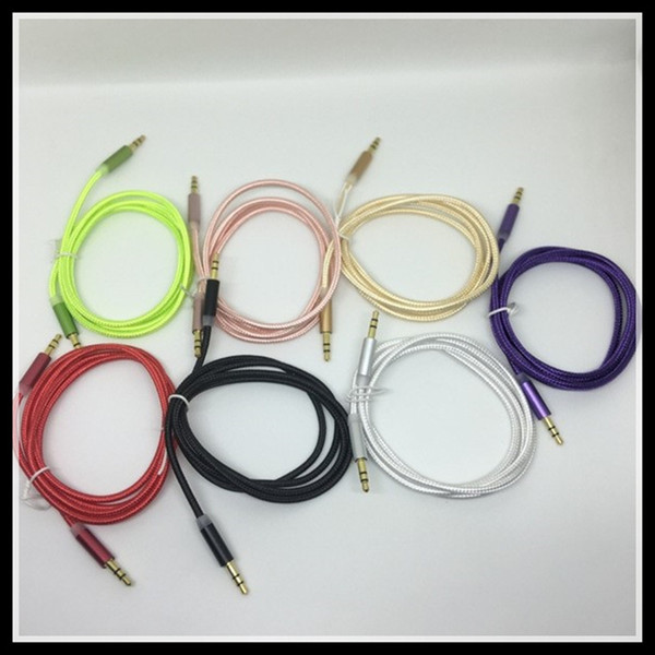 1m 3.5mm Wave Audio Auxiliary AUX Cable Extension Male to Male Stereo Car Nylon Cord Jack For Samsung PC MP3 Headphone Speaker