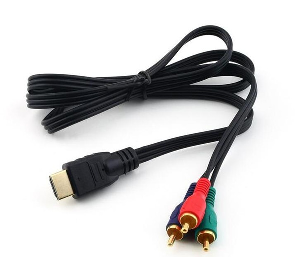 HDMI To 3 RCA Audio Video AV TV Composite Adapter Converter 3RCA RGB Cable Black Color 1M 3FT DHL Free Shipping